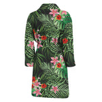 Palm Hawaiian Tropical Pattern Print Men's Bathrobe