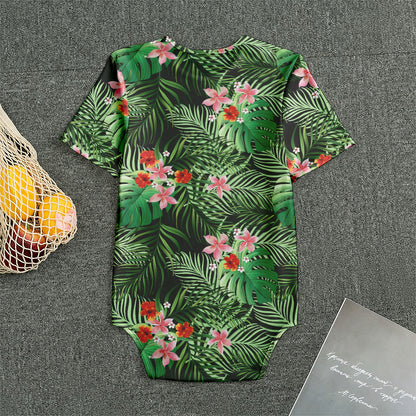 Palm Hawaiian Tropical Pattern Print Men's Bodysuit