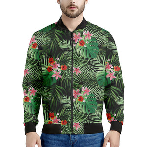 Palm Hawaiian Tropical Pattern Print Men's Bomber Jacket