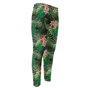 Palm Hawaiian Tropical Pattern Print Men's Compression Pants