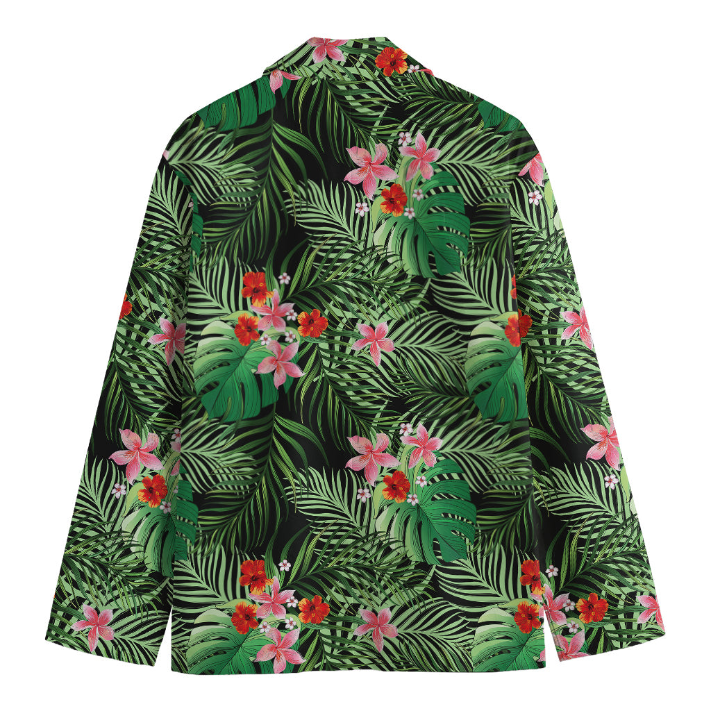 Palm Hawaiian Tropical Pattern Print Men's Cotton Blazer