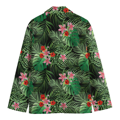 Palm Hawaiian Tropical Pattern Print Men's Cotton Blazer