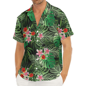 Palm Hawaiian Tropical Pattern Print Men's Deep V-Neck Shirt