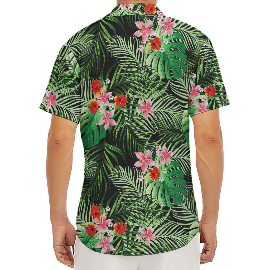 Palm Hawaiian Tropical Pattern Print Men's Deep V-Neck Shirt