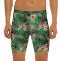 Palm Hawaiian Tropical Pattern Print Men's Long Boxer Briefs