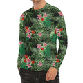 Palm Hawaiian Tropical Pattern Print Men's Long Sleeve Rash Guard