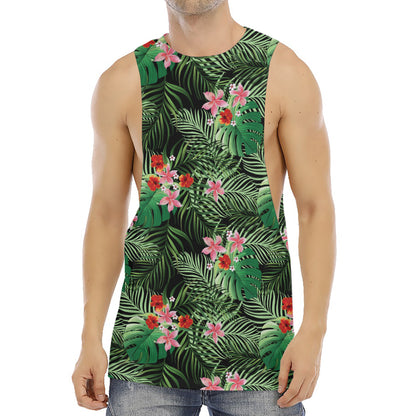 Palm Hawaiian Tropical Pattern Print Men's Muscle Tank Top