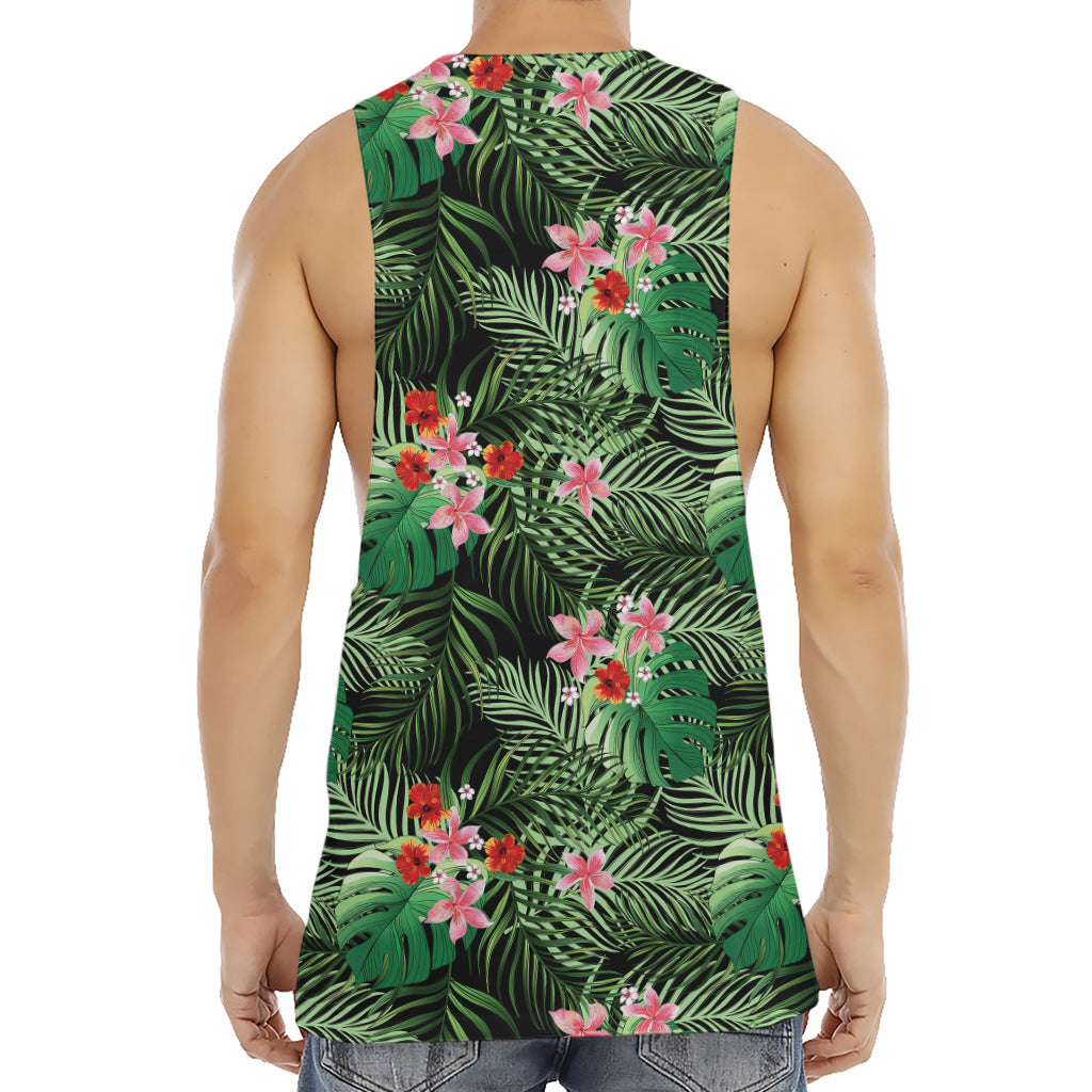 Palm Hawaiian Tropical Pattern Print Men's Muscle Tank Top