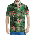 Palm Hawaiian Tropical Pattern Print Men's Polo Shirt