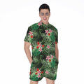 Palm Hawaiian Tropical Pattern Print Men's Romper