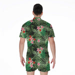 Palm Hawaiian Tropical Pattern Print Men's Rompers