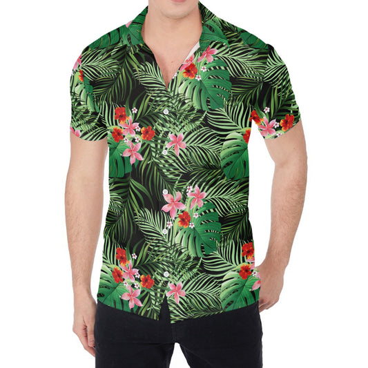 Palm Hawaiian Tropical Pattern Print Men's Shirt