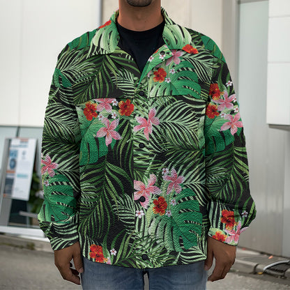 Palm Hawaiian Tropical Pattern Print Men's Shirt Jacket