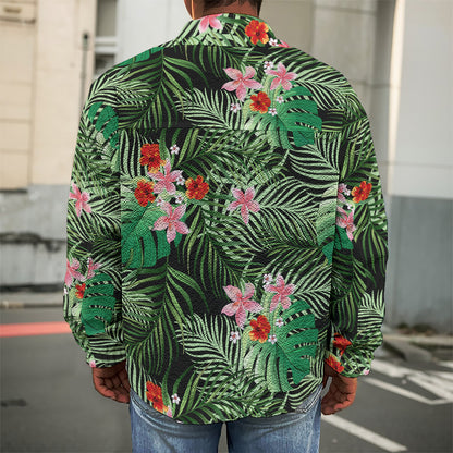 Palm Hawaiian Tropical Pattern Print Men's Shirt Jacket