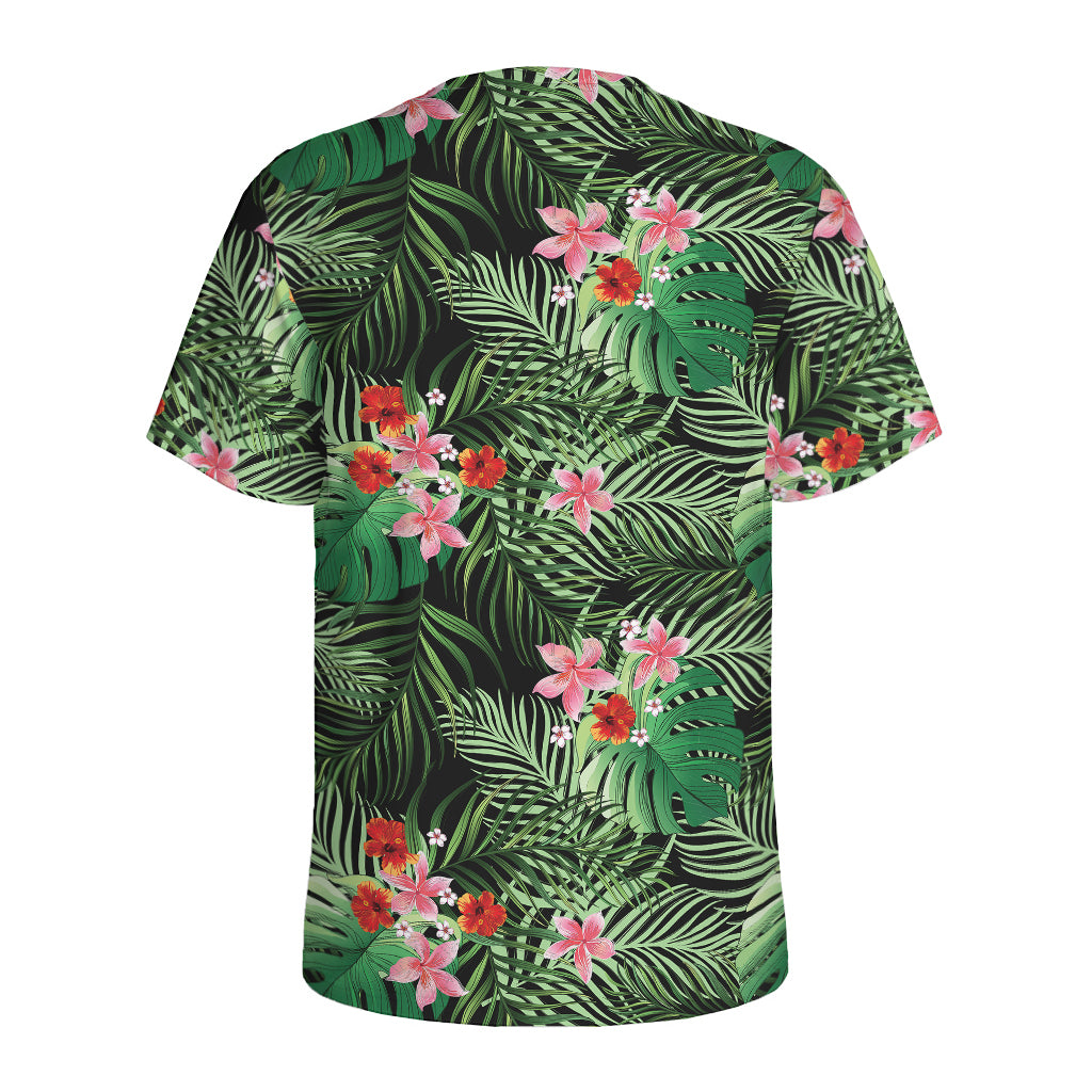 Palm Hawaiian Tropical Pattern Print Men's Sports T-Shirt