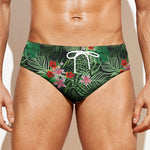 Palm Hawaiian Tropical Pattern Print Men's Swim Briefs