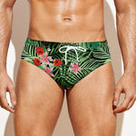 Palm Hawaiian Tropical Pattern Print Men's Swim Briefs