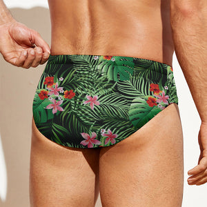 Palm Hawaiian Tropical Pattern Print Men's Swim Briefs