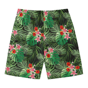 Palm Hawaiian Tropical Pattern Print Men's Swim Trunks