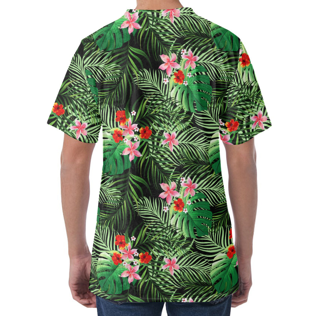 Palm Hawaiian Tropical Pattern Print Men's Velvet T-Shirt
