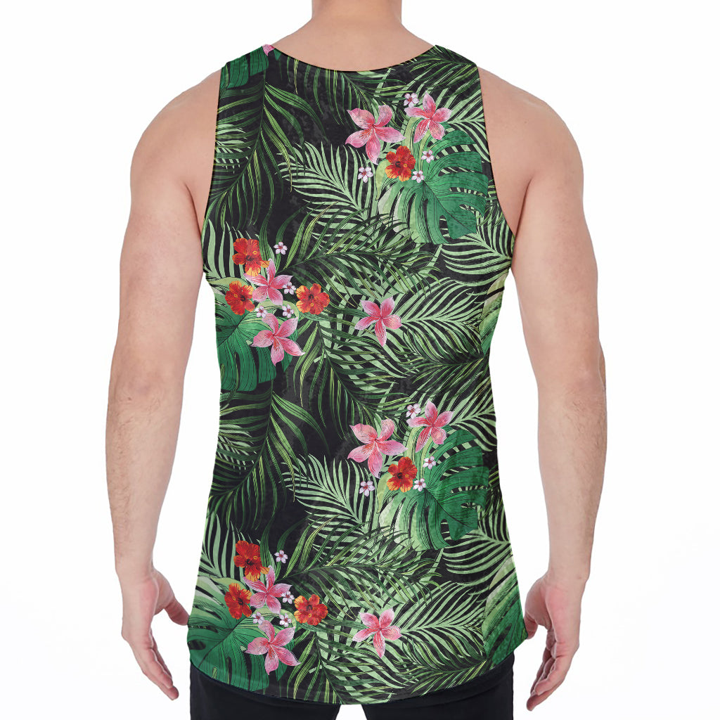 Palm Hawaiian Tropical Pattern Print Men's Velvet Tank Top