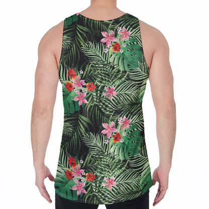 Palm Hawaiian Tropical Pattern Print Men's Velvet Tank Top
