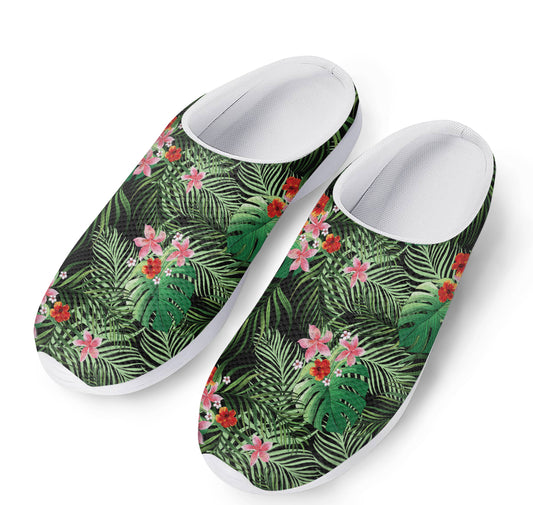 Palm Hawaiian Tropical Pattern Print Mesh Casual Shoes