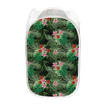 Palm Hawaiian Tropical Pattern Print Mesh Laundry Hamper