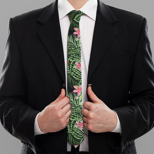 Palm Hawaiian Tropical Pattern Print Necktie