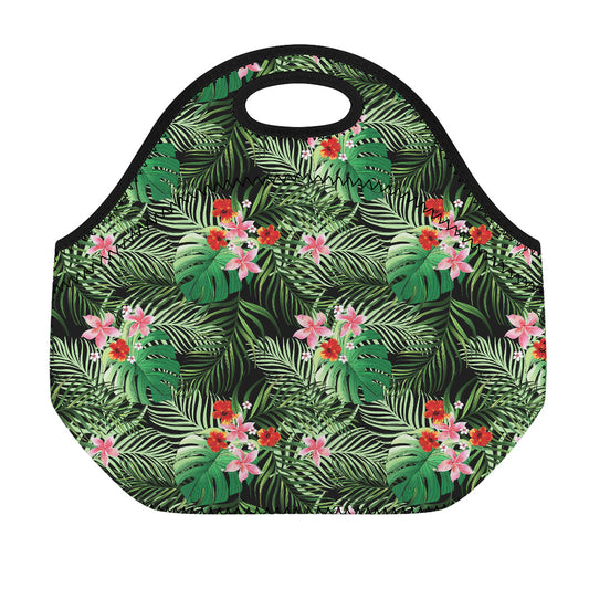 Palm Hawaiian Tropical Pattern Print Neoprene Lunch Bag