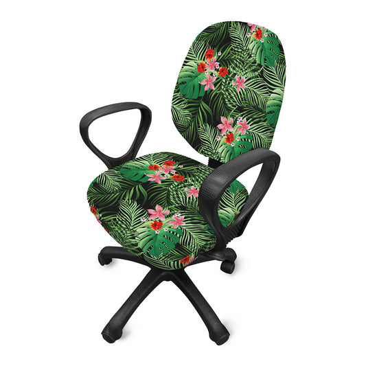 Palm Hawaiian Tropical Pattern Print Office Chair Cover