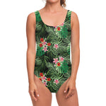 Palm Hawaiian Tropical Pattern Print One Piece Swimsuit