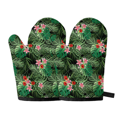 Palm Hawaiian Tropical Pattern Print Oven Mitts