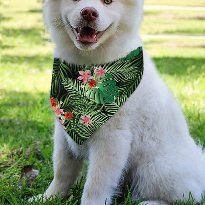 Palm Hawaiian Tropical Pattern Print Over The Collar Dog Bandana
