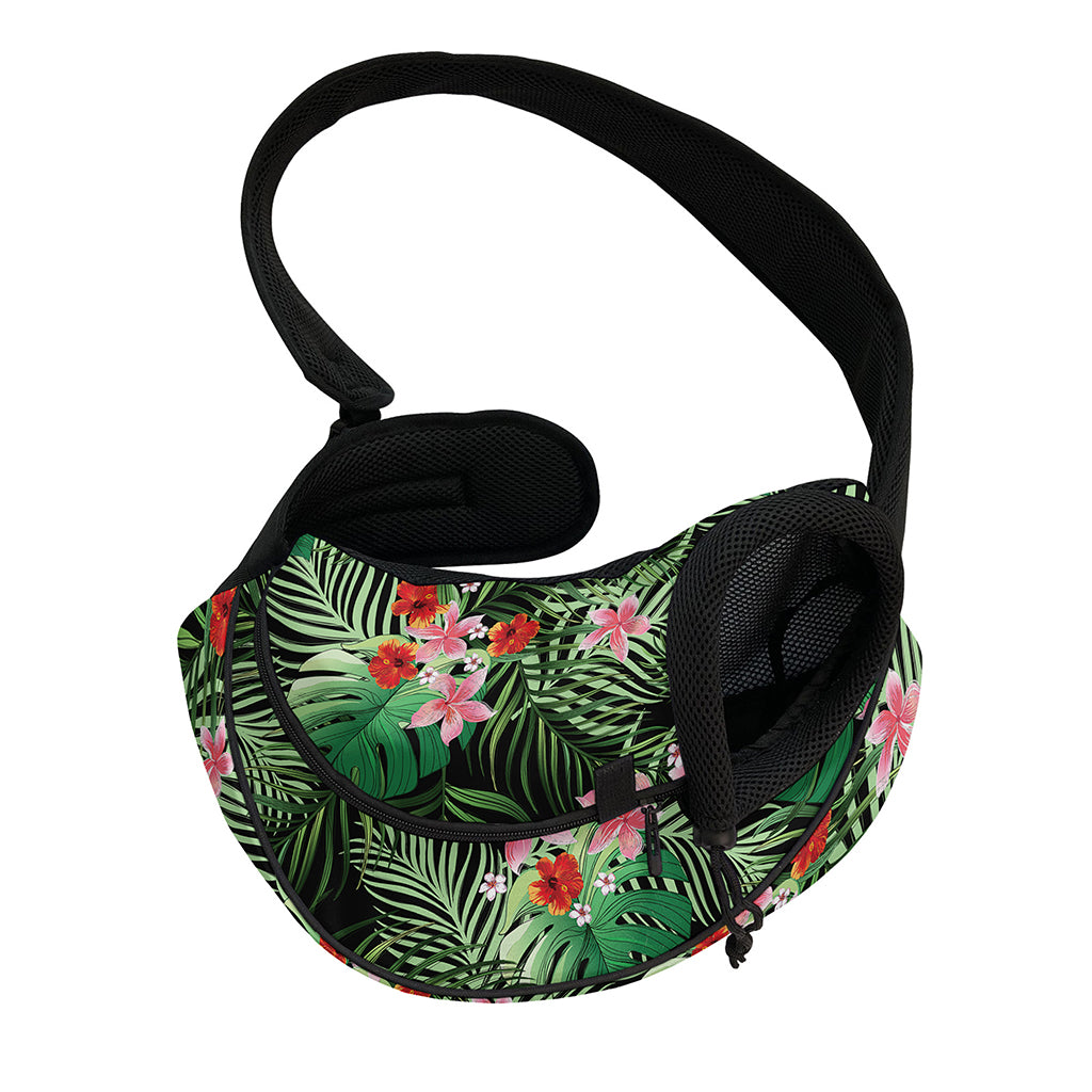 Palm Hawaiian Tropical Pattern Print Pet Sling Carrier