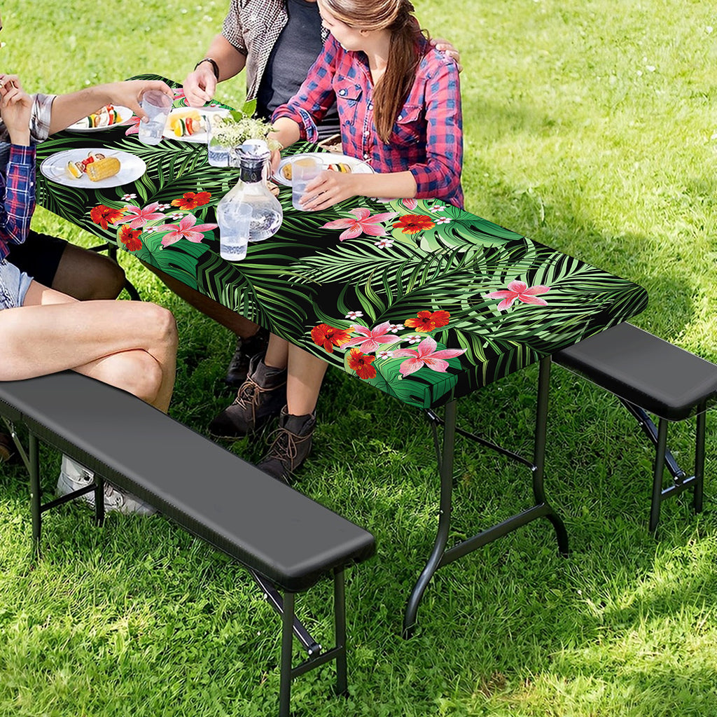 Palm Hawaiian Tropical Pattern Print Picnic Table Cover