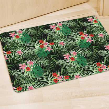 Palm Hawaiian Tropical Pattern Print Polyester Doormat
