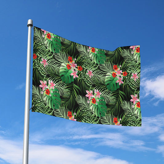 Palm Hawaiian Tropical Pattern Print Polyester Flag
