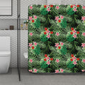 Palm Hawaiian Tropical Pattern Print Polyester Shower Curtain