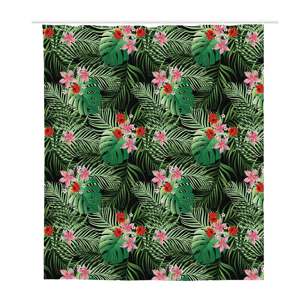 Palm Hawaiian Tropical Pattern Print Polyester Shower Curtain