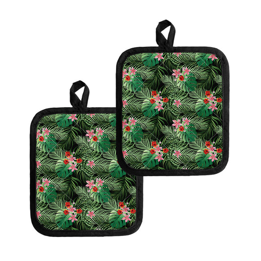 Palm Hawaiian Tropical Pattern Print Pot Holders