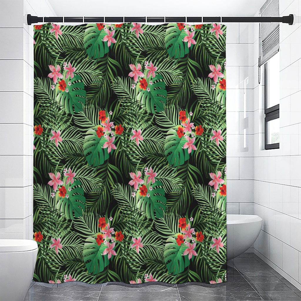 Palm Hawaiian Tropical Pattern Print Premium Shower Curtain