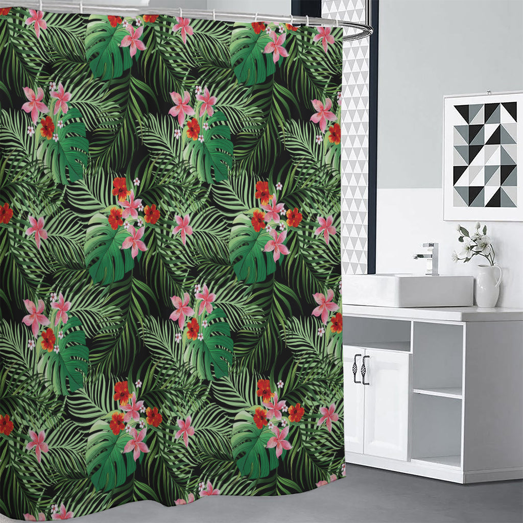 Palm Hawaiian Tropical Pattern Print Premium Shower Curtain