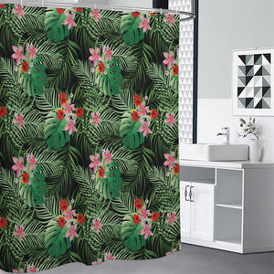 Palm Hawaiian Tropical Pattern Print Premium Shower Curtain