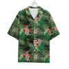 Palm Hawaiian Tropical Pattern Print Rayon Hawaiian Shirt