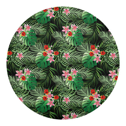 Palm Hawaiian Tropical Pattern Print Round Blanket