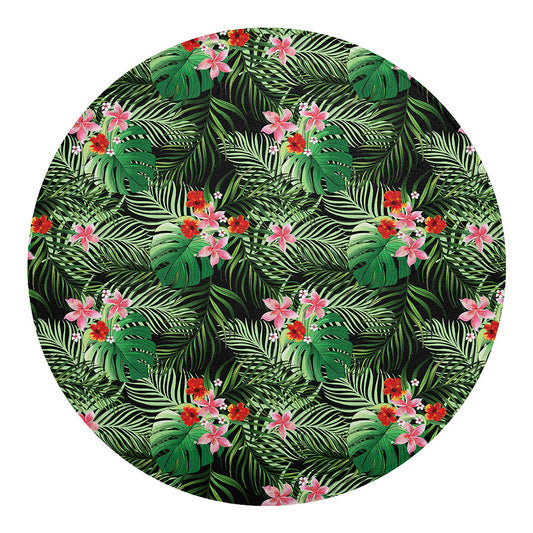Palm Hawaiian Tropical Pattern Print Round Blanket