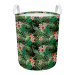 Palm Hawaiian Tropical Pattern Print Round Laundry Basket