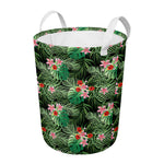 Palm Hawaiian Tropical Pattern Print Round Laundry Basket