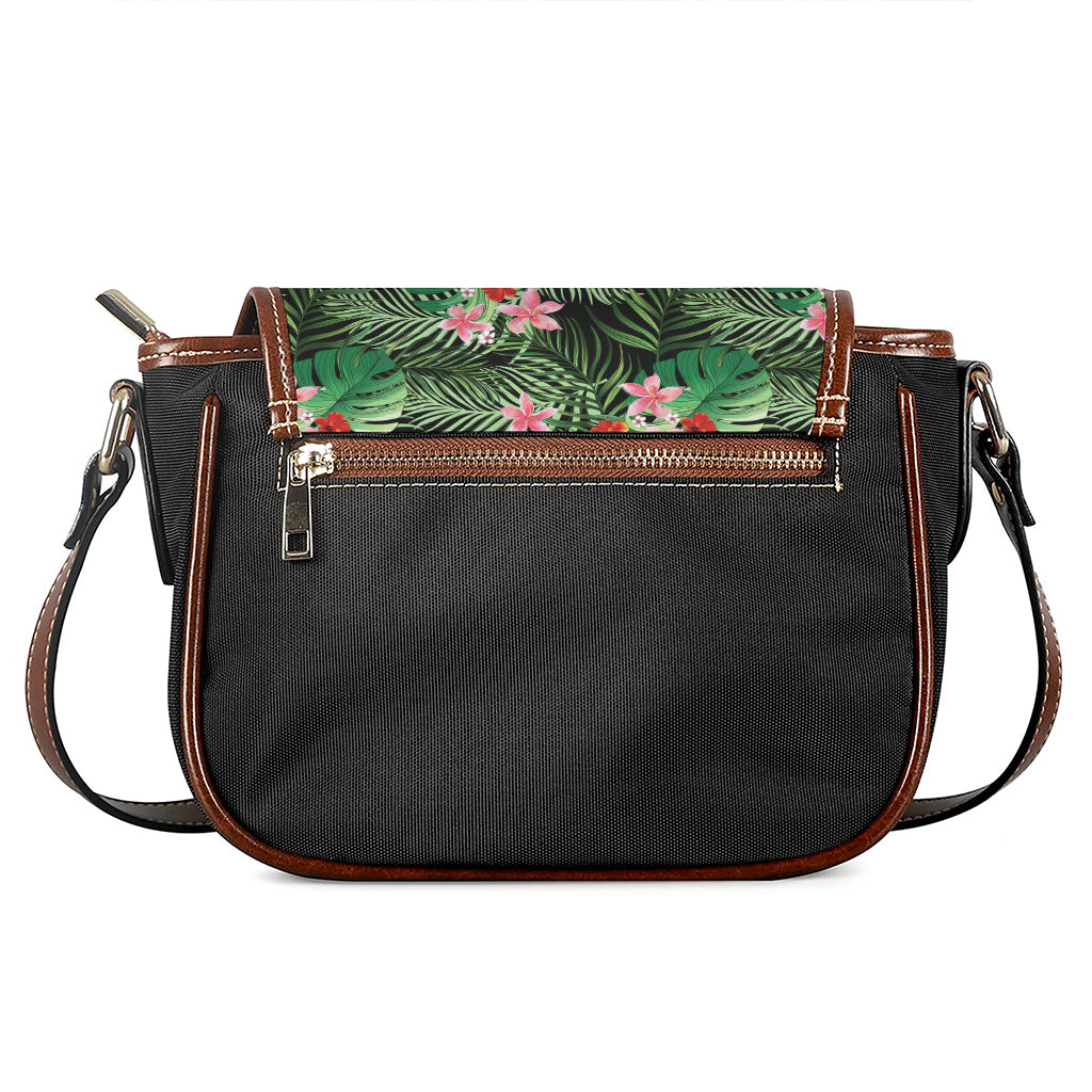 Palm Hawaiian Tropical Pattern Print Saddle Bag